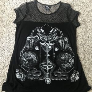 Hot topic unicorn skeleton top